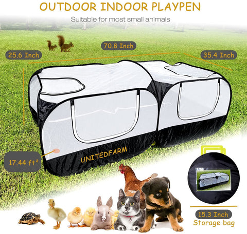 Portable Chicken Run Coop, Playpen for Small Pet Outdoor Indoor Enclosure
